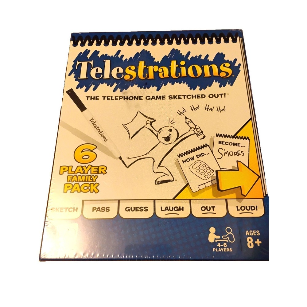 NEW SEALED Telestrations Game Family Pack Party Board Game Sketched Out 4-8 Play